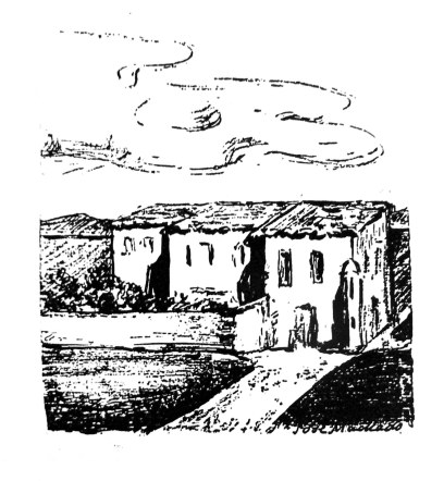 Paisaje de Rocafort. Ilustración de J. Machado.